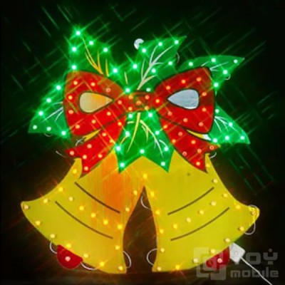 Новогоднее панно «Колокольчик», голографическая основа (55х54см,118LED)